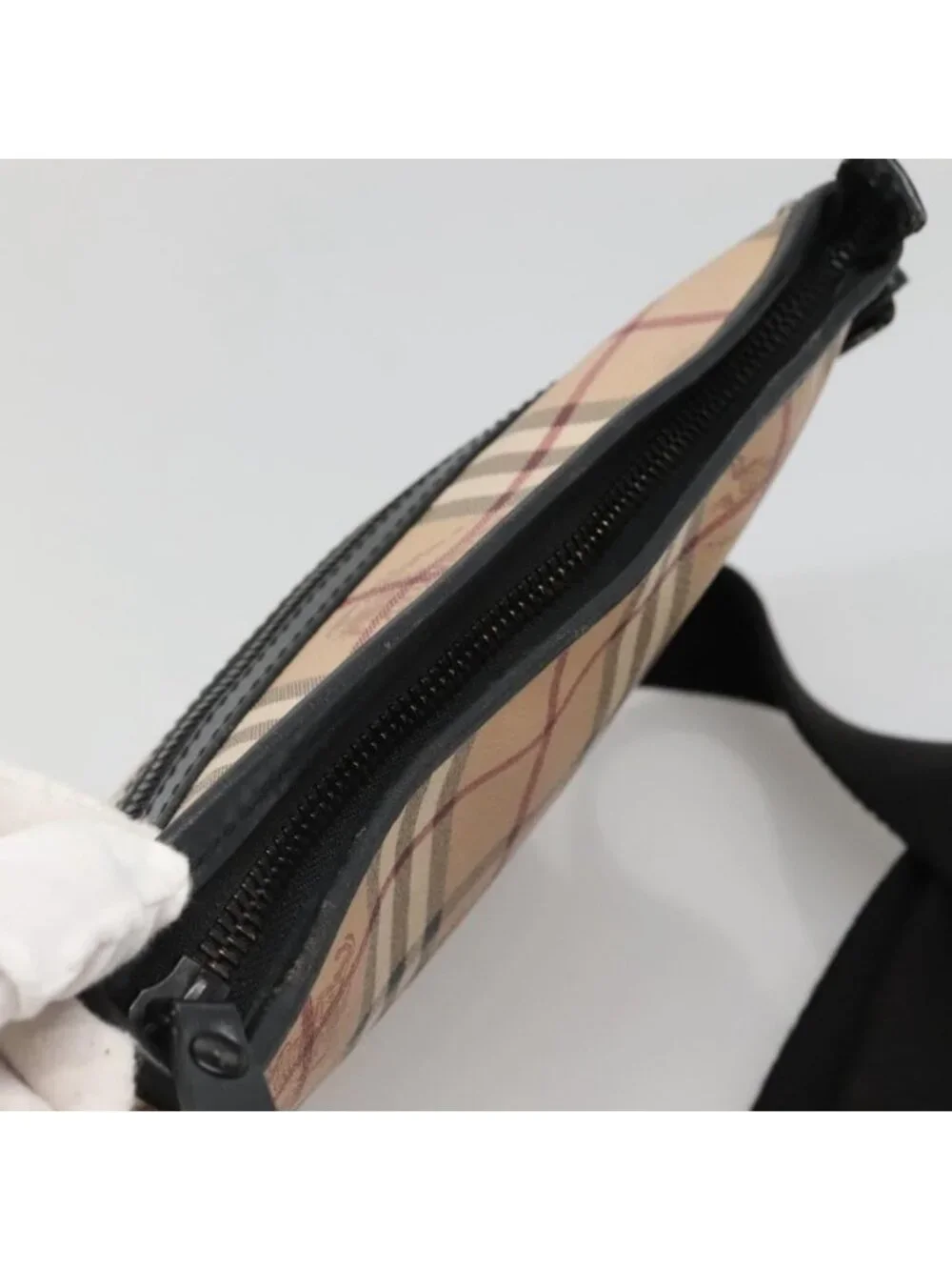 Authentic BURBERRY Nova Check Shoulder Bag PVC Beige - Picture 13 of 16